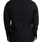 Elegant Black Cotton Dress Shirt