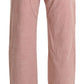 Pink High Waist Straight Cotton Trouser Pants
