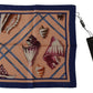 Silk Seashells Printed Square Handkerchief Scarf