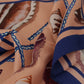 Silk Seashells Printed Square Handkerchief Scarf