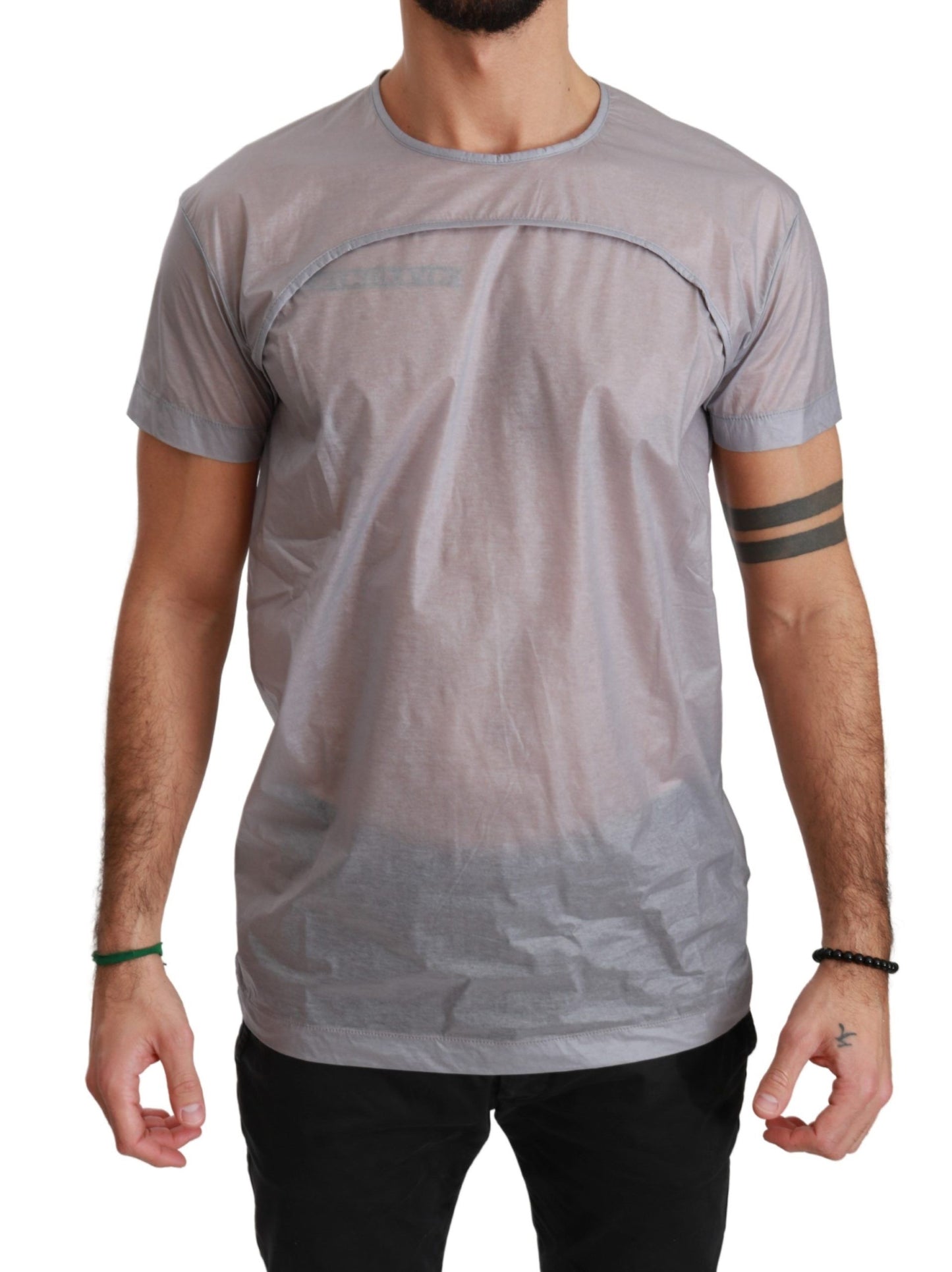 Elegant Gray Sheer T-Shirt