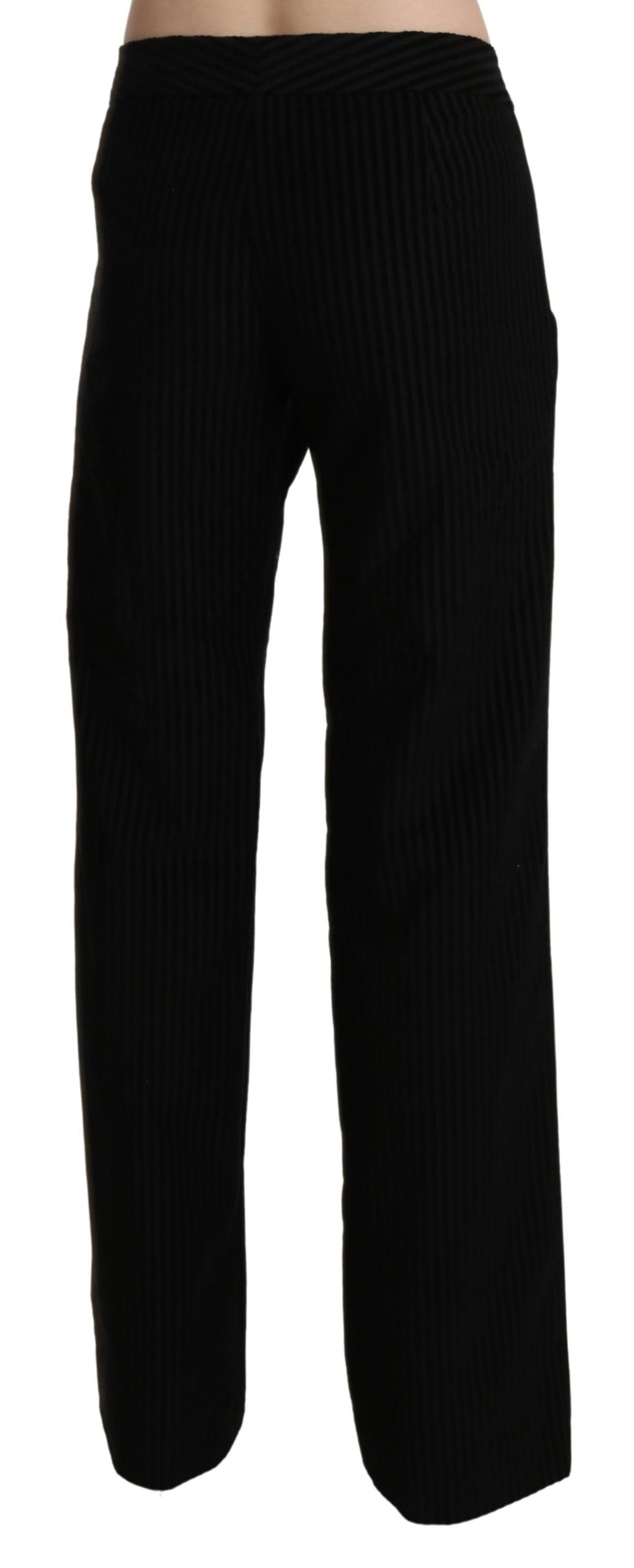 Chic Black High Waist Flared Trousers