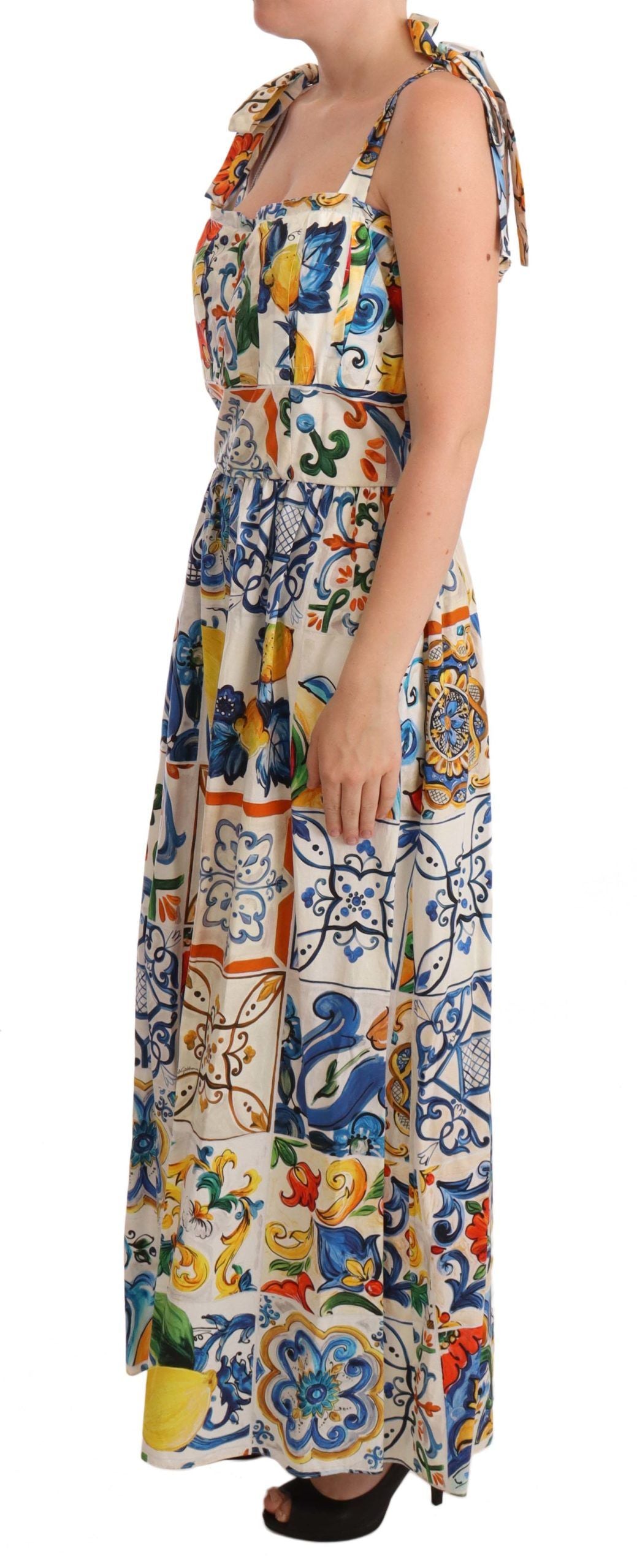 Majolica Print Ruffled Jumpsuit