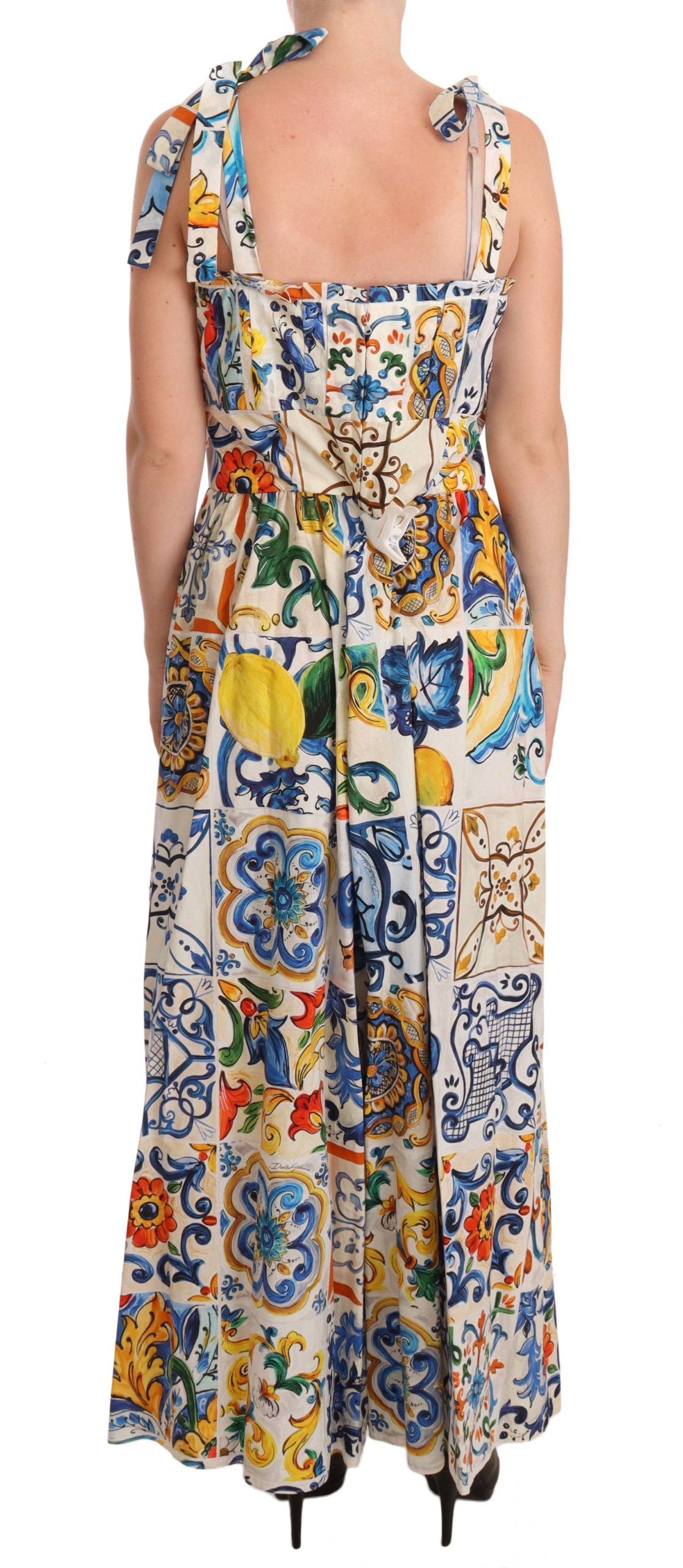 Majolica Print Ruffled Jumpsuit