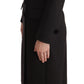 Gray Wool Cashmere Coat Crest Applique Jacket