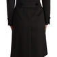 Gray Wool Cashmere Coat Crest Applique Jacket