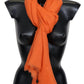 Sumptuous Cashmere Fringed Scarf in Vibrant Orange