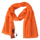 Sumptuous Cashmere Fringed Scarf in Vibrant Orange