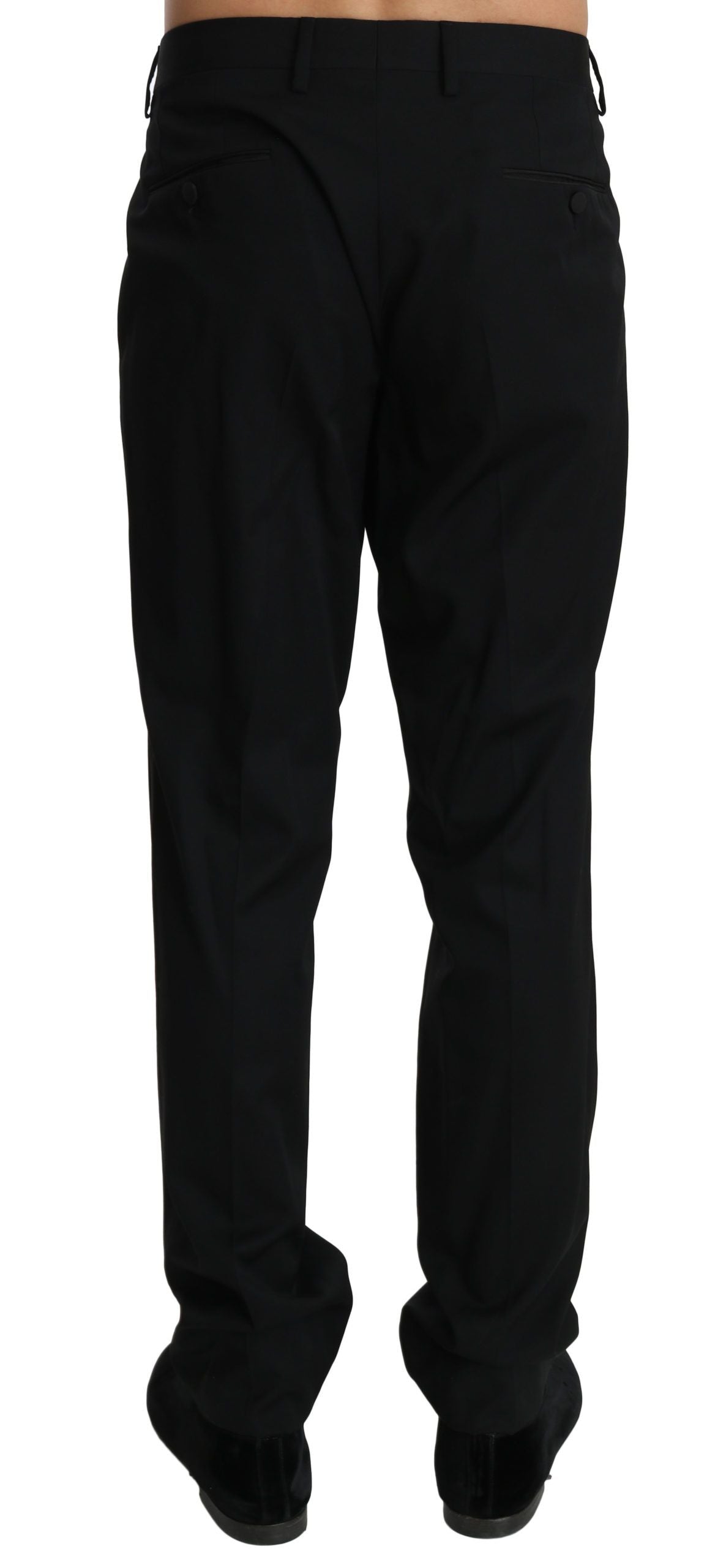 Refined Black Dress Pants – Wool Silk Blend