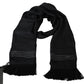 Elegant Silk Fringed Polka Dot Scarf