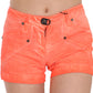 Chic Orange Mid Waist Mini Shorts
