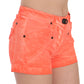 Chic Orange Mid Waist Mini Shorts