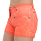 Chic Orange Mid Waist Mini Shorts