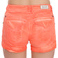 Chic Orange Mid Waist Mini Shorts