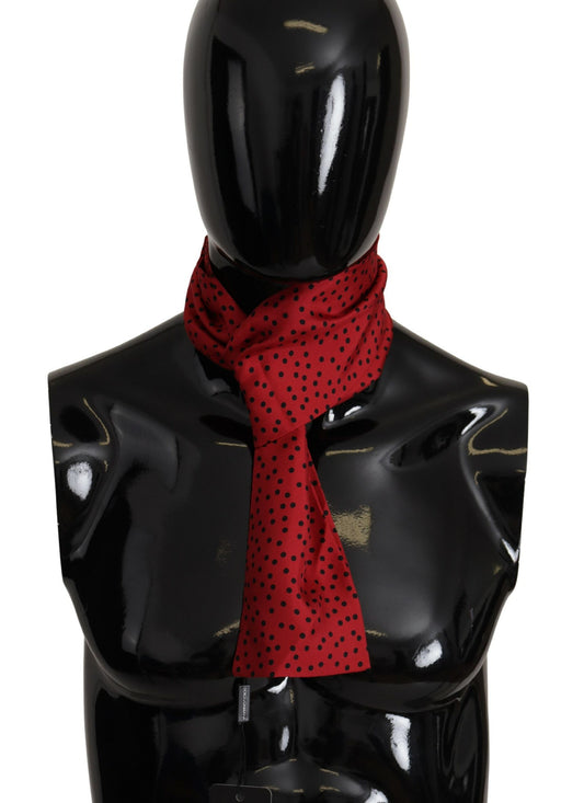 Elegant Silk Men's Scarf in Black & Red