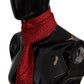 Elegant Silk Men's Scarf in Black & Red