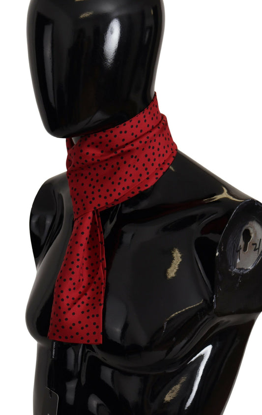 Elegant Silk Men's Scarf in Black & Red