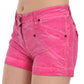 Chic Pink Mid Waist Mini Shorts