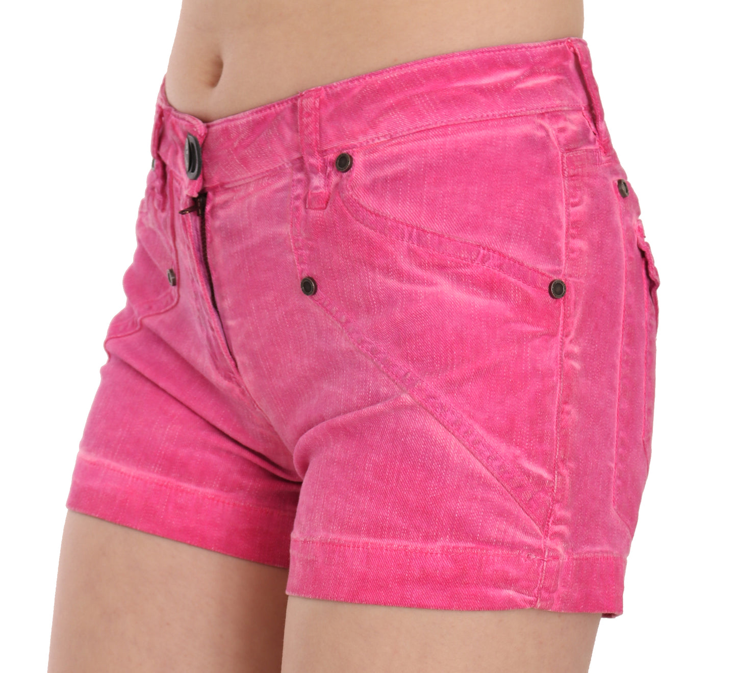 Chic Pink Mid Waist Mini Shorts