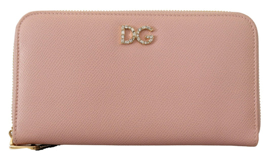 Elegant Pink Leather Continental Wallet