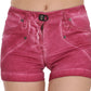 Chic Pink Washed Denim Shorts
