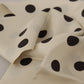 Elegant Ivory Polka Dot Silk Scarf