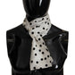 Elegant Silk Mens Scarf in Black and White