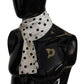 Elegant Silk Mens Scarf in Black and White