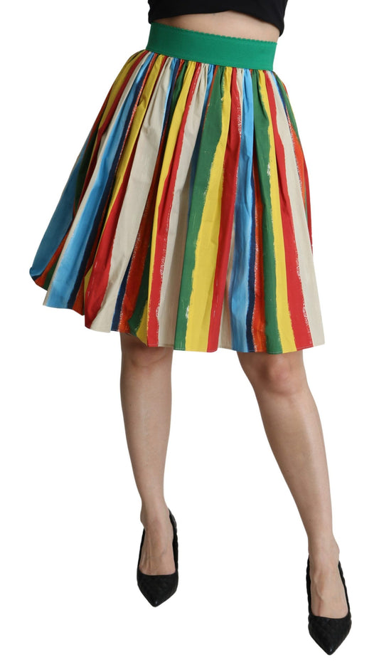 Chic Multicolor Pleated A-Line Skirt