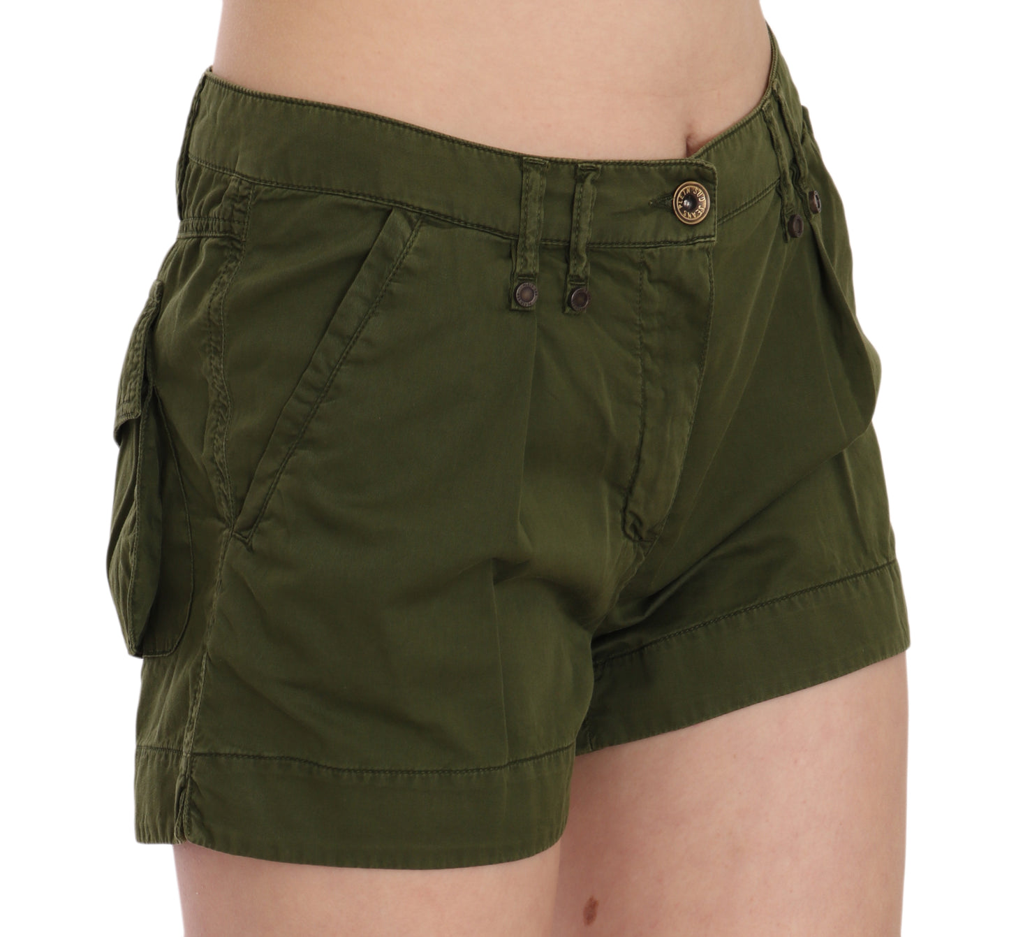 Emerald Mid Waist Cotton Shorts