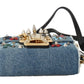 Elegant Blue & Black Lucia Crossbody Bag