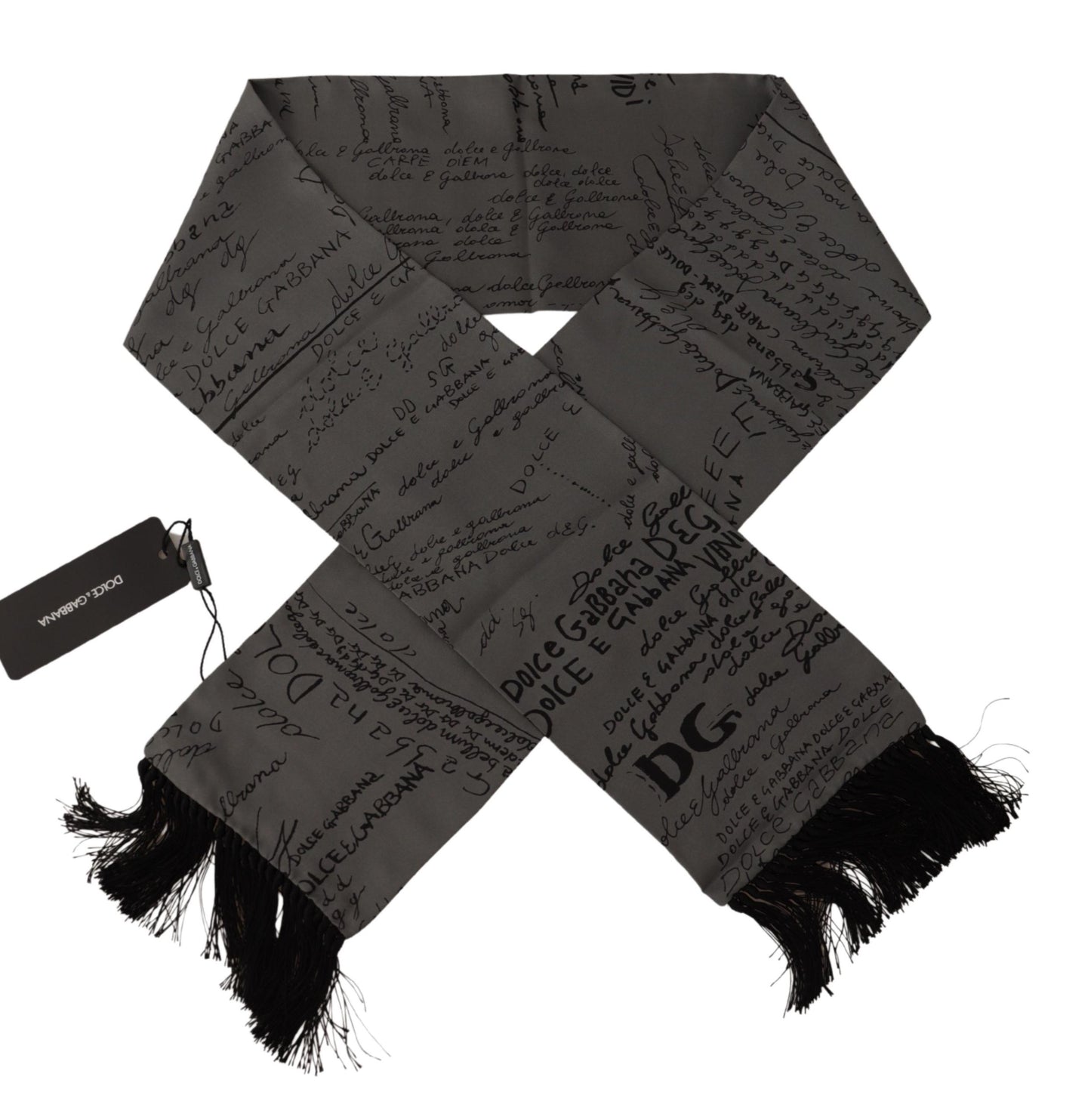 Elegant Gray Silk Men's Scarf