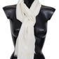 Elegant Cashmere Patterned Scarf with Logo Embroidery