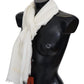 Elegant Cashmere Patterned Scarf with Logo Embroidery