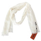 Elegant Cashmere Patterned Scarf with Logo Embroidery