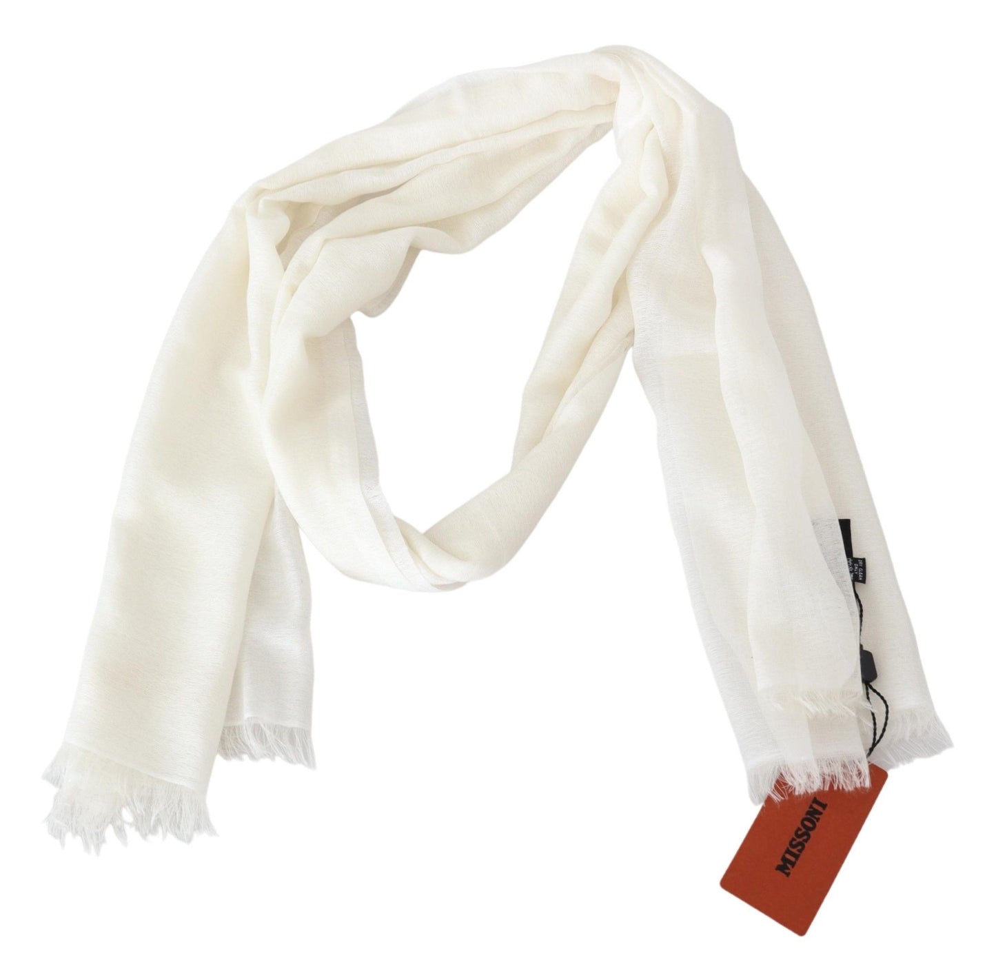 Elegant Cashmere Patterned Scarf with Logo Embroidery