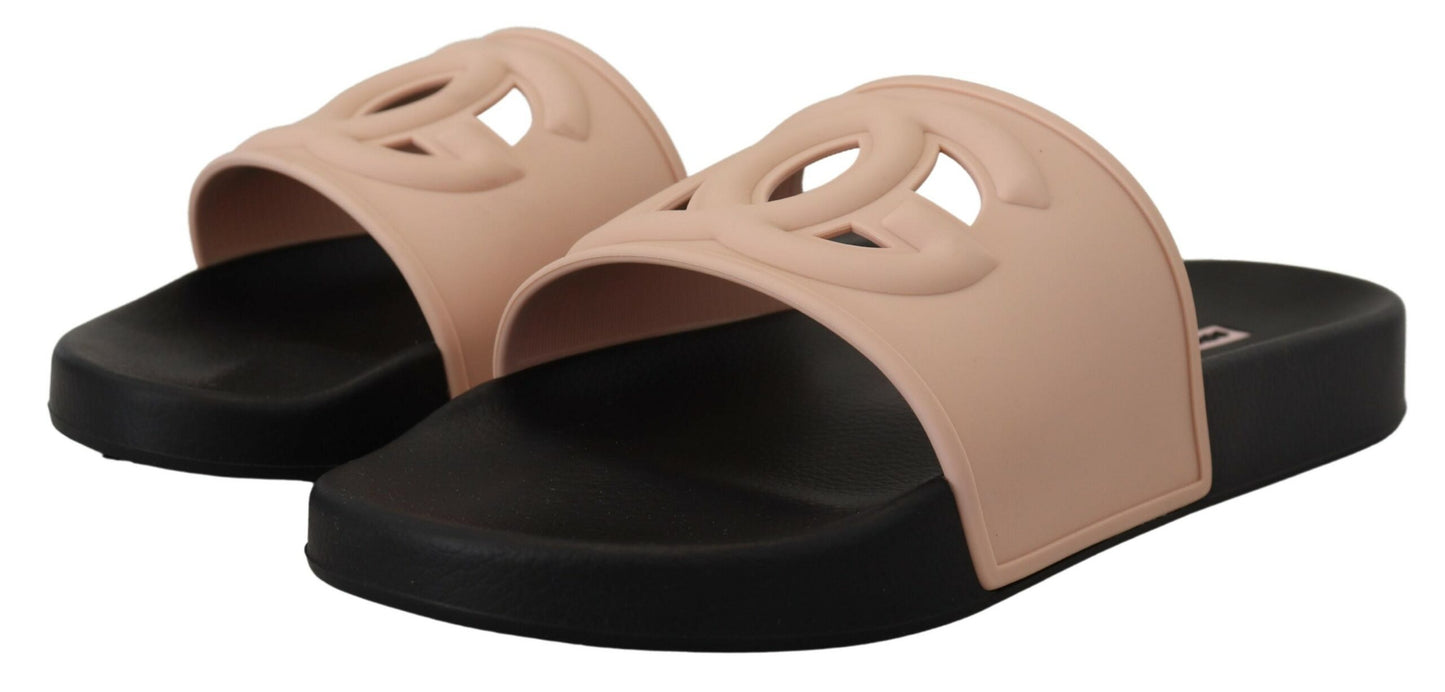 Chic Pink Slide Sandals - Authentic Italian Luxury