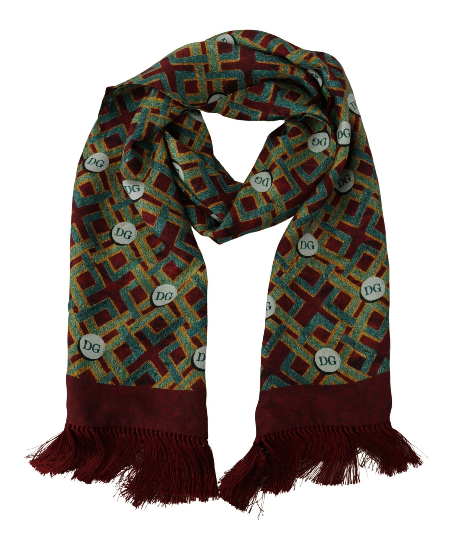 Multicolor DG Logo Shawl Warm Neck Wrap Fringe Scarf