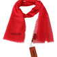Elegant Red Cashmere Scarf with Logo Embroidery