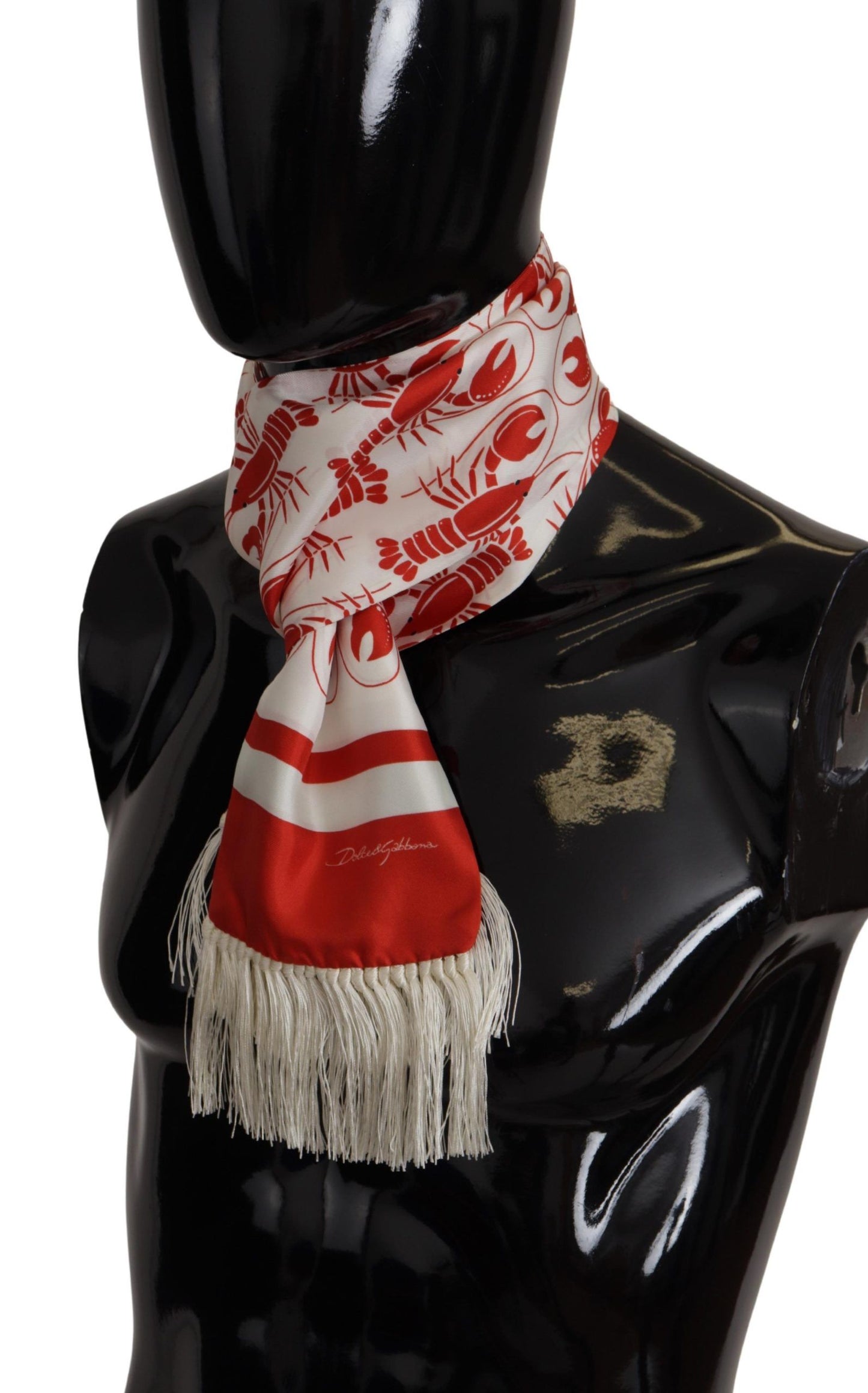 Elegant Silk Lobster Print Men's Scarf