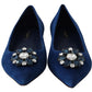 Elegant Crystal-Embellished Suede Flats