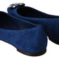 Elegant Crystal-Embellished Suede Flats