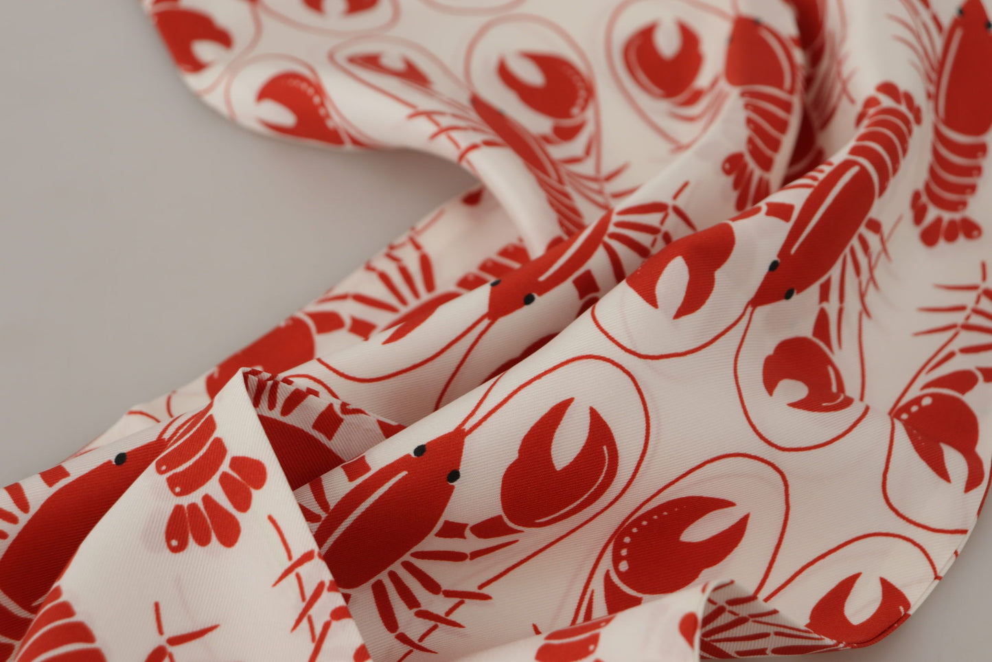 Elegant Silk Lobster Print Men's Scarf