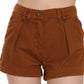 Chic Brown Mid Waist Mini Shorts