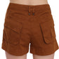 Chic Brown Mid Waist Mini Shorts