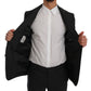 Elegant Gray Wool Blend Slim Fit Suit
