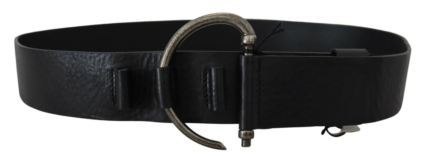 Elegant Black Leather Fashion Belt