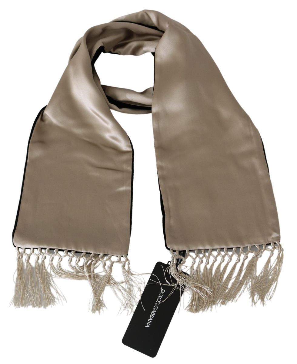 Elegant Beige Silk Blend Scarf