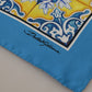 Elegant Majolica Blue Silk Men's Scarf