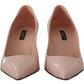 Pink Patent Leather Kitten Heels Pumps Shoes